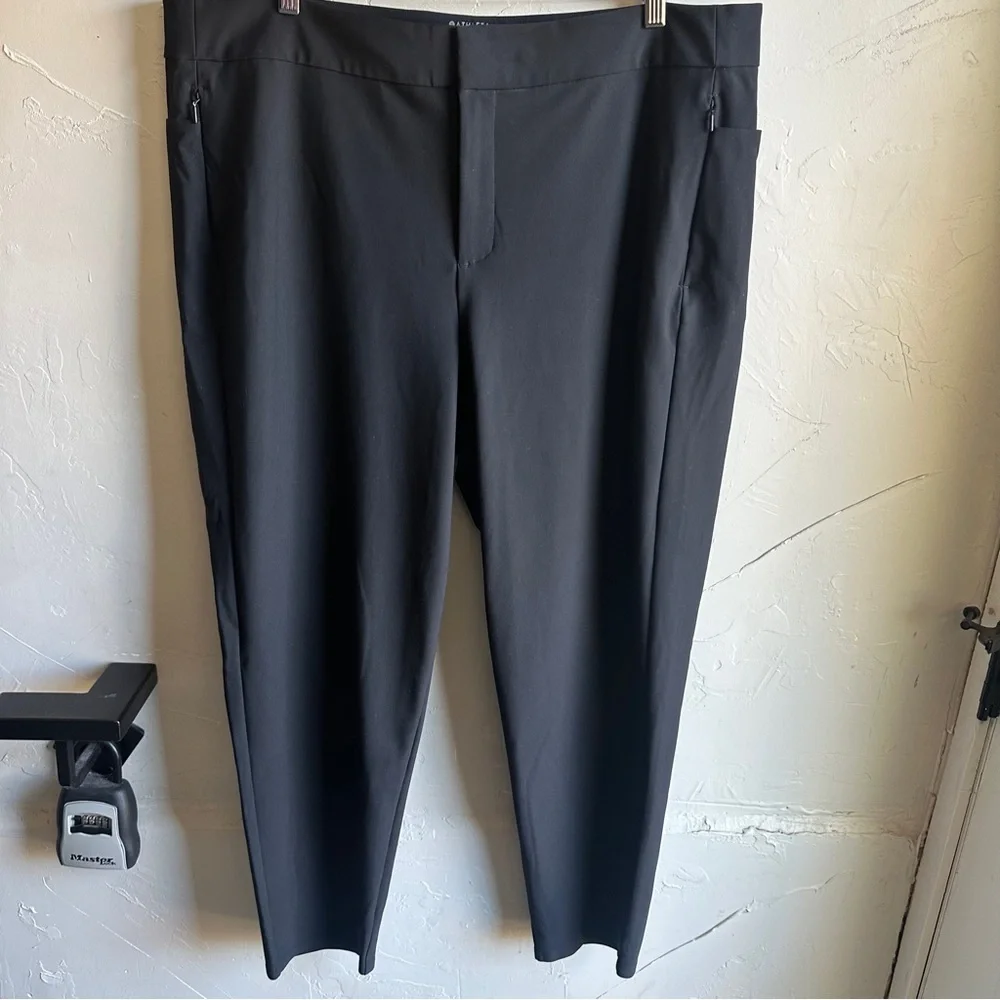 Athlete Stellar Skinny Trousers Black Stretch Business Casual Minimalist‎ Sz 20
